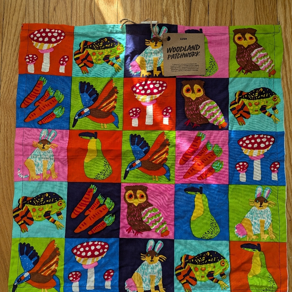 Lush Woodland Patchwork fabric scarf wrap